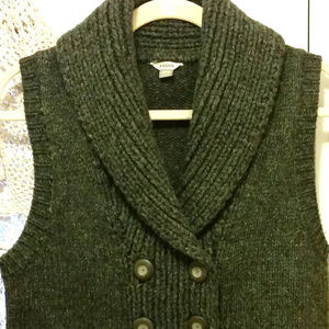 Fossil Dbl Breasted Med Grey Women Sweater Vest